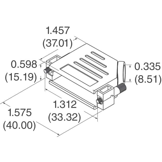 974-015-010R011 NorComp Inc.  Capots de connecteurs D-Sub en forme de D